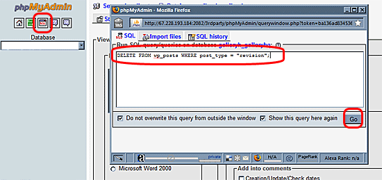 How to delete wordpress revisions with phpmyadmin