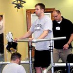 Paralyzed man stand after electrical stimulator implant Paralyzed man stand after electrical stimulator implant