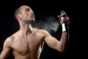 Spraying cologne