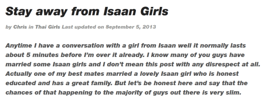 Stay Away From Isaan Girls