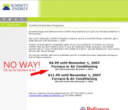 Summitt Energy Other Page 2007-2008 - No gas and electricity prices